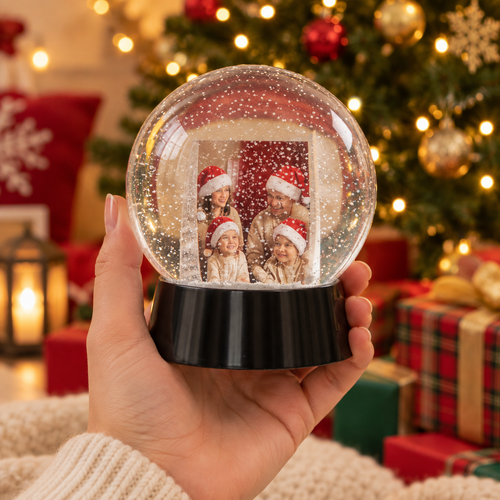 Personalized Photo Snow Globe – Custom Christmas Keepsake